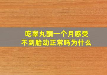 吃睾丸酮一个月感受不到胎动正常吗为什么