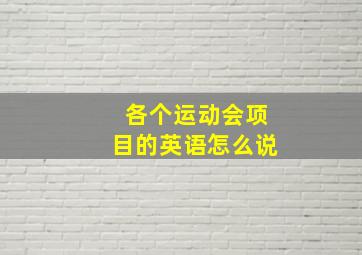 各个运动会项目的英语怎么说