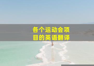 各个运动会项目的英语翻译