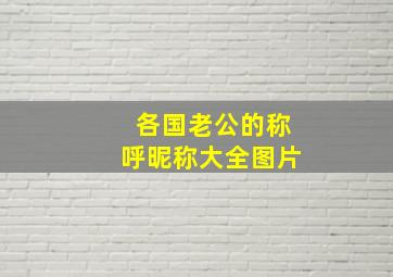 各国老公的称呼昵称大全图片