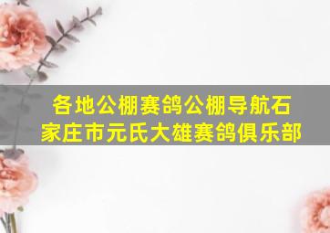 各地公棚赛鸽公棚导航石家庄市元氏大雄赛鸽俱乐部