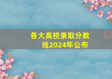 各大高校录取分数线2024年公布