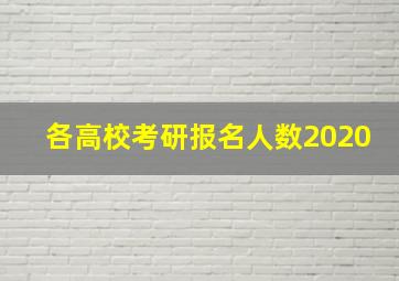 各高校考研报名人数2020