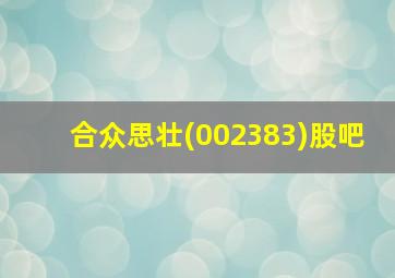 合众思壮(002383)股吧