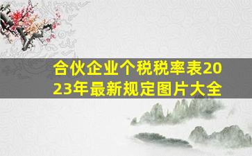 合伙企业个税税率表2023年最新规定图片大全