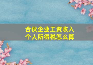 合伙企业工资收入个人所得税怎么算