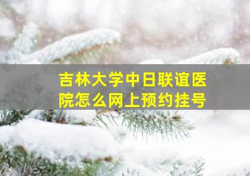 吉林大学中日联谊医院怎么网上预约挂号