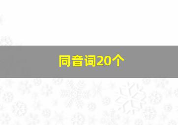 同音词20个