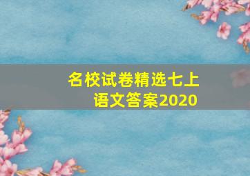 名校试卷精选七上语文答案2020