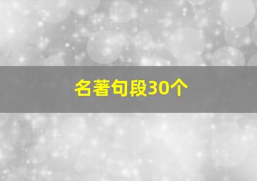 名著句段30个