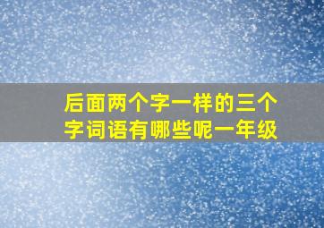 后面两个字一样的三个字词语有哪些呢一年级