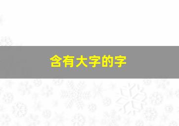 含有大字的字