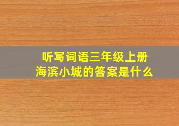 听写词语三年级上册海滨小城的答案是什么