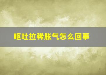 呕吐拉稀胀气怎么回事