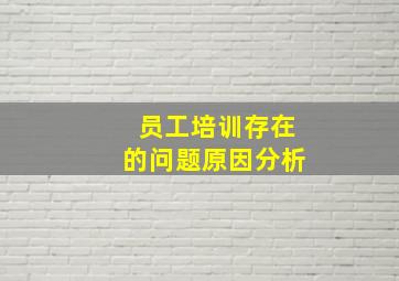 员工培训存在的问题原因分析