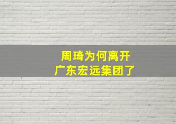 周琦为何离开广东宏远集团了