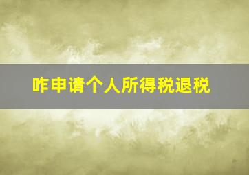 咋申请个人所得税退税