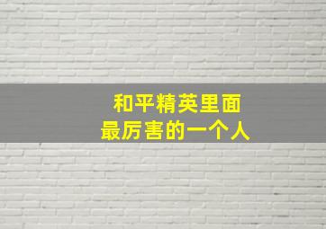 和平精英里面最厉害的一个人