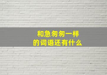 和急匆匆一样的词语还有什么