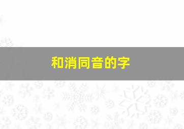 和消同音的字