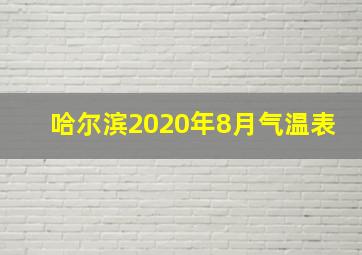 哈尔滨2020年8月气温表