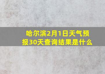 哈尔滨2月1日天气预报30天查询结果是什么