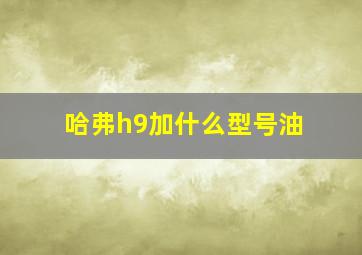 哈弗h9加什么型号油