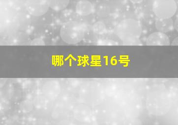 哪个球星16号