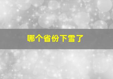 哪个省份下雪了