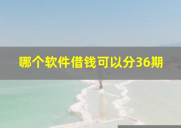 哪个软件借钱可以分36期