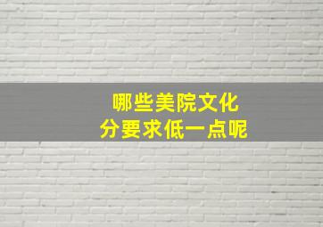 哪些美院文化分要求低一点呢