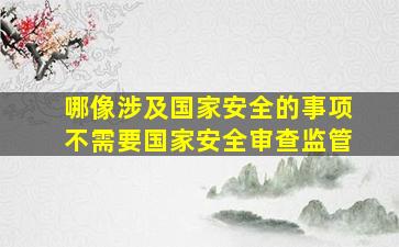 哪像涉及国家安全的事项不需要国家安全审查监管