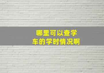 哪里可以查学车的学时情况啊