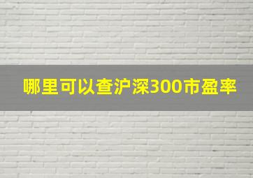 哪里可以查沪深300市盈率