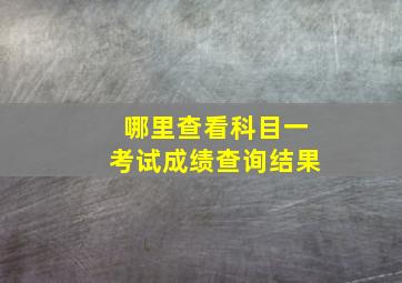 哪里查看科目一考试成绩查询结果