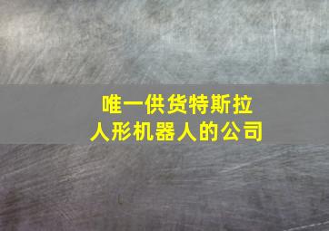 唯一供货特斯拉人形机器人的公司