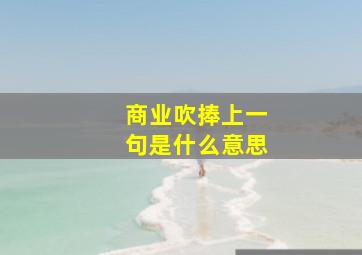 商业吹捧上一句是什么意思