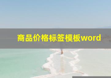 商品价格标签模板word