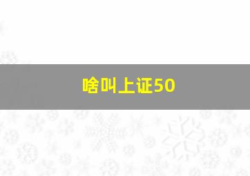 啥叫上证50