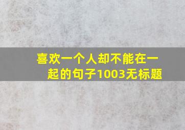 喜欢一个人却不能在一起的句子1003无标题