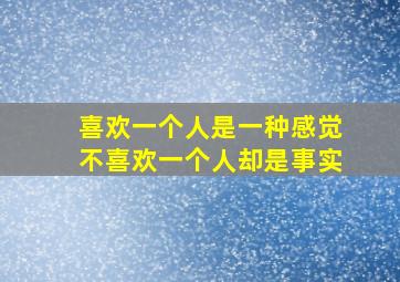 喜欢一个人是一种感觉不喜欢一个人却是事实