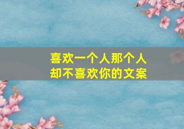 喜欢一个人那个人却不喜欢你的文案