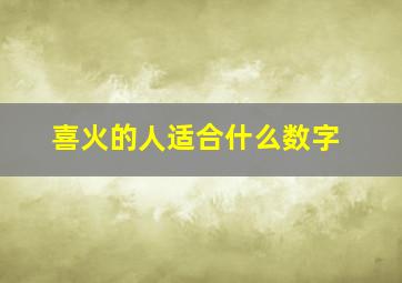 喜火的人适合什么数字