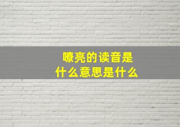 嘹亮的读音是什么意思是什么