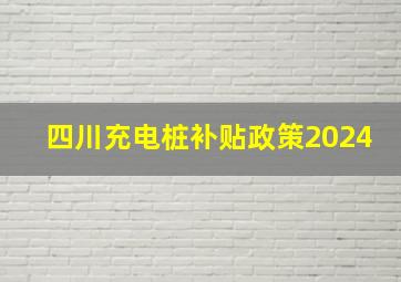 四川充电桩补贴政策2024