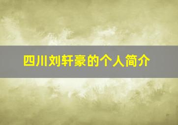 四川刘轩豪的个人简介