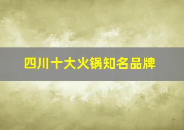 四川十大火锅知名品牌