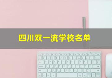 四川双一流学校名单