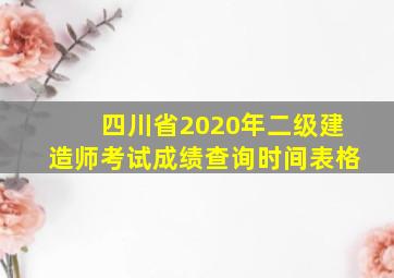 四川省2020年二级建造师考试成绩查询时间表格