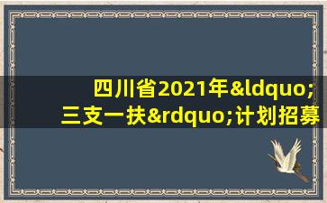 四川省2021年“三支一扶”计划招募岗位表(点击下载)